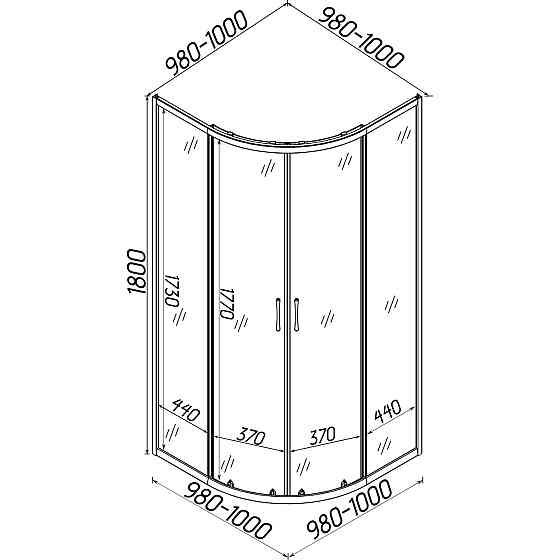 Душевая кабина полукруглая без поддона WISLA N100FS BRAVO (1уп.) (000028394) Киев