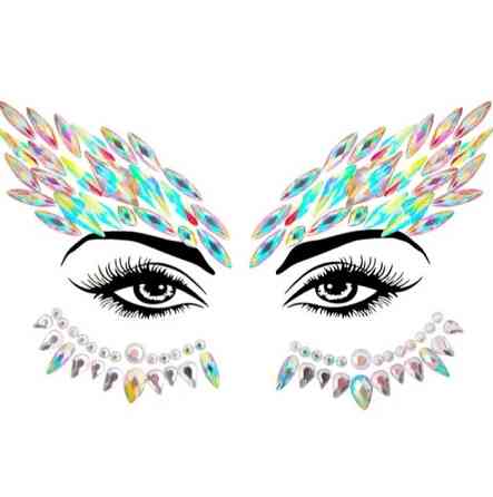 Стрази для обличчя святкові на очі one size різнобарвний Київ