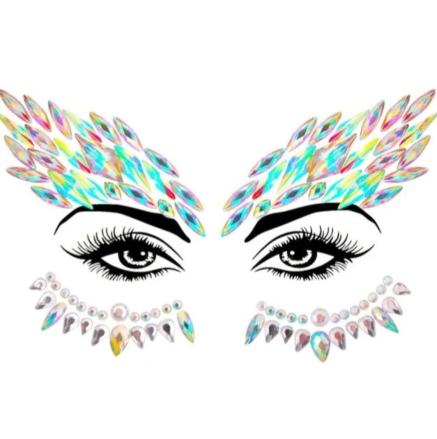 Стрази для обличчя святкові на очі one size різнобарвний Київ - фото 1