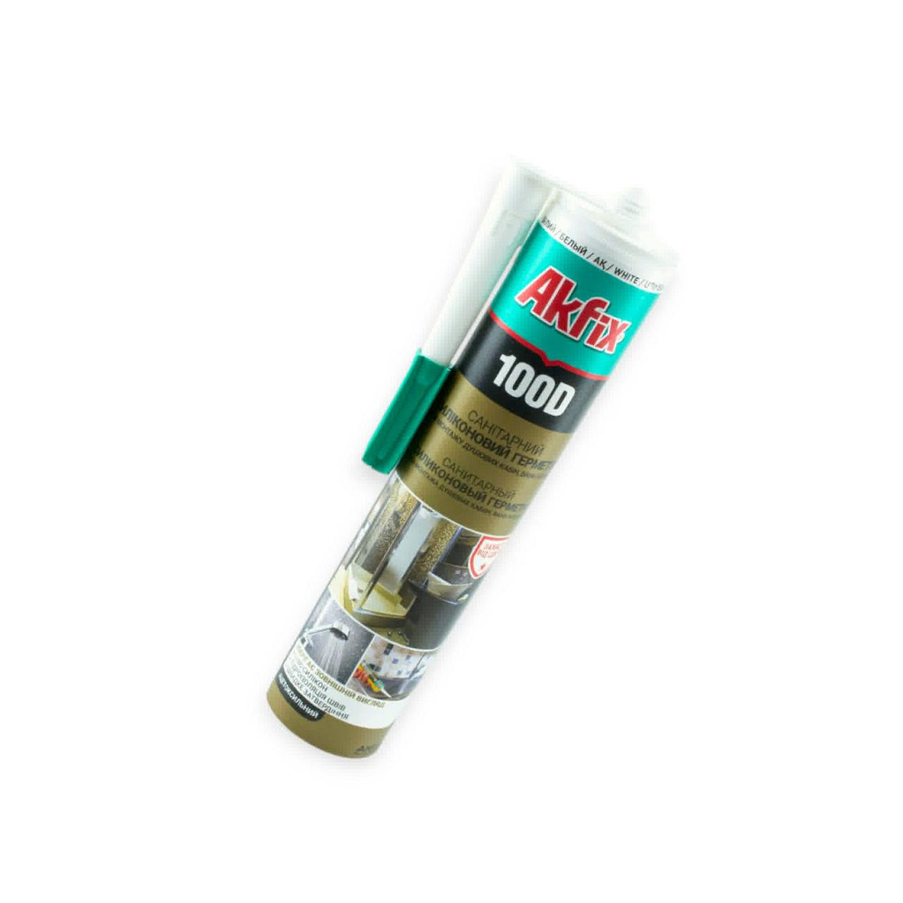 Герметик силіконовий санітарний універсальний Akfix 100D 280 мл білий Мукачево - фото 1