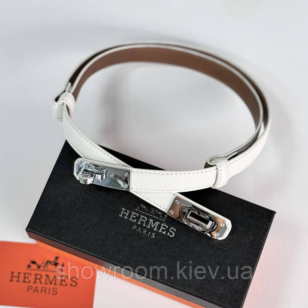 Стильный белый женский ремень из натуральной кожи Hermes (280-2) Киев - изображение 2