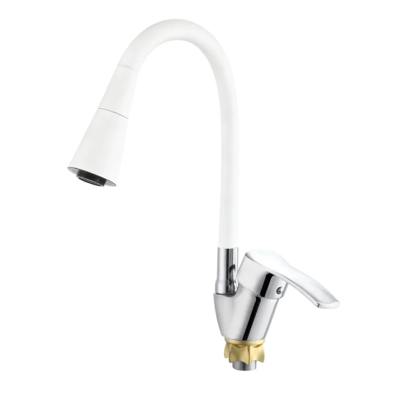 Змішувач для кухні з силіконовим виливом Zerix YUT 279 Reflector White  ( 11859 ) Харків