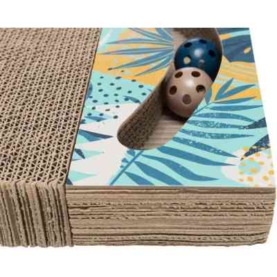 Дряпка (когтеточка) для котов Trixie картонная с мячиками и мятой 38×5×30 см (4011905480060) Винница