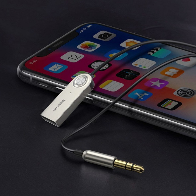 Аудіо Bluetooth 5.0 приймач Baseus BA01 Wireless Bluetooth Transmitter з USB і 3.5мм AUX роз'ємами (Чорний) Николаев - изображение 10