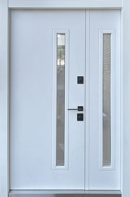 Двери уличные со стеклопакетом, STRAJ Proof, модель Rio-S loft, Антрацит/vin.Белый атлас 1220 мм Киев - изображение 2