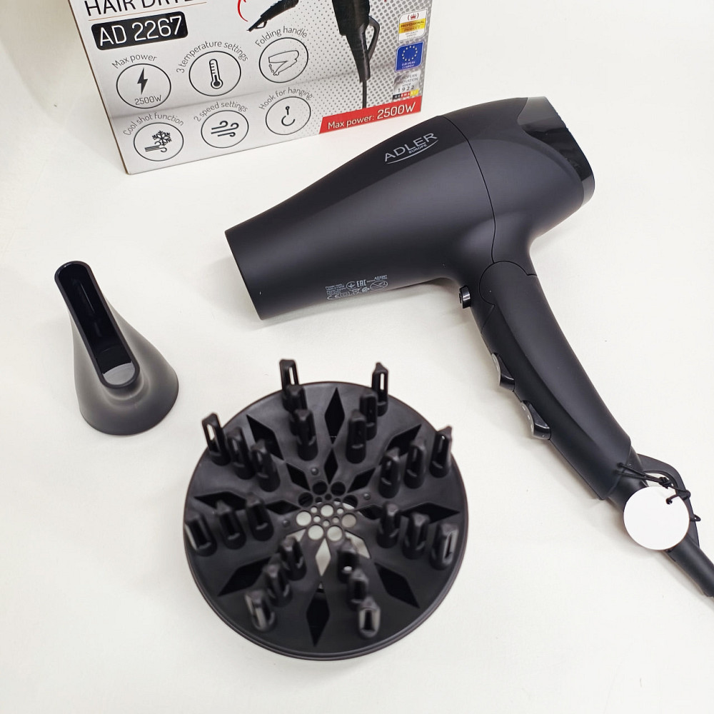 Мощный фен для сушки и укладки волос Adler AD 2267 2100Вт, Фен для легкой укладки волос UZ-18 Львов - изображение 2