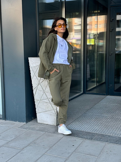 Флисовый женский спортивный костюм Хаки 42/44 Харьков - изображение 8