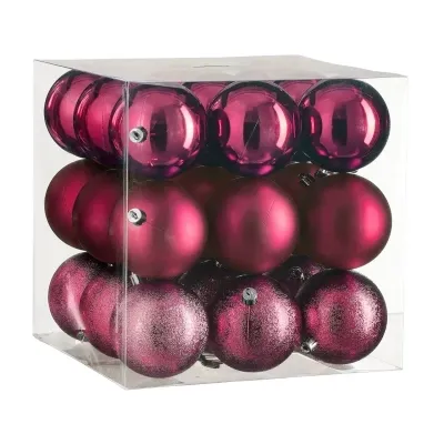 Ялинкова іграшка House Of Seasons Кульки Пластик 27 шт D8 см Фуксія (8720967923366) Вінниця