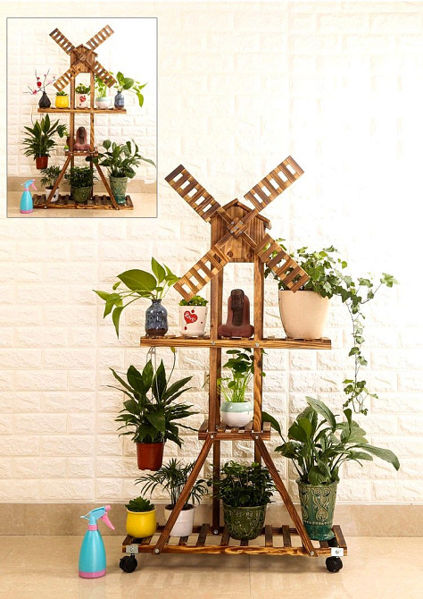 Підставка для квітів "Антоні" на коліщатках капучино Миколаїв - фото 2