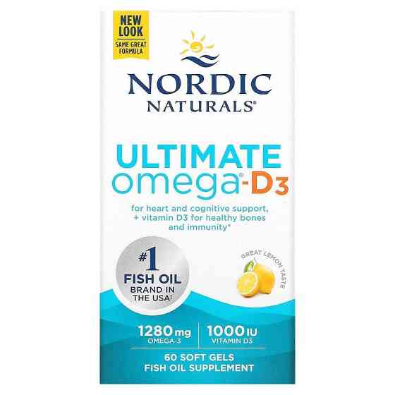Рыбий жир + Д3 Nordic Naturals Ultimate Omega-D3 1000 мг 60 капсул Лимон Киев