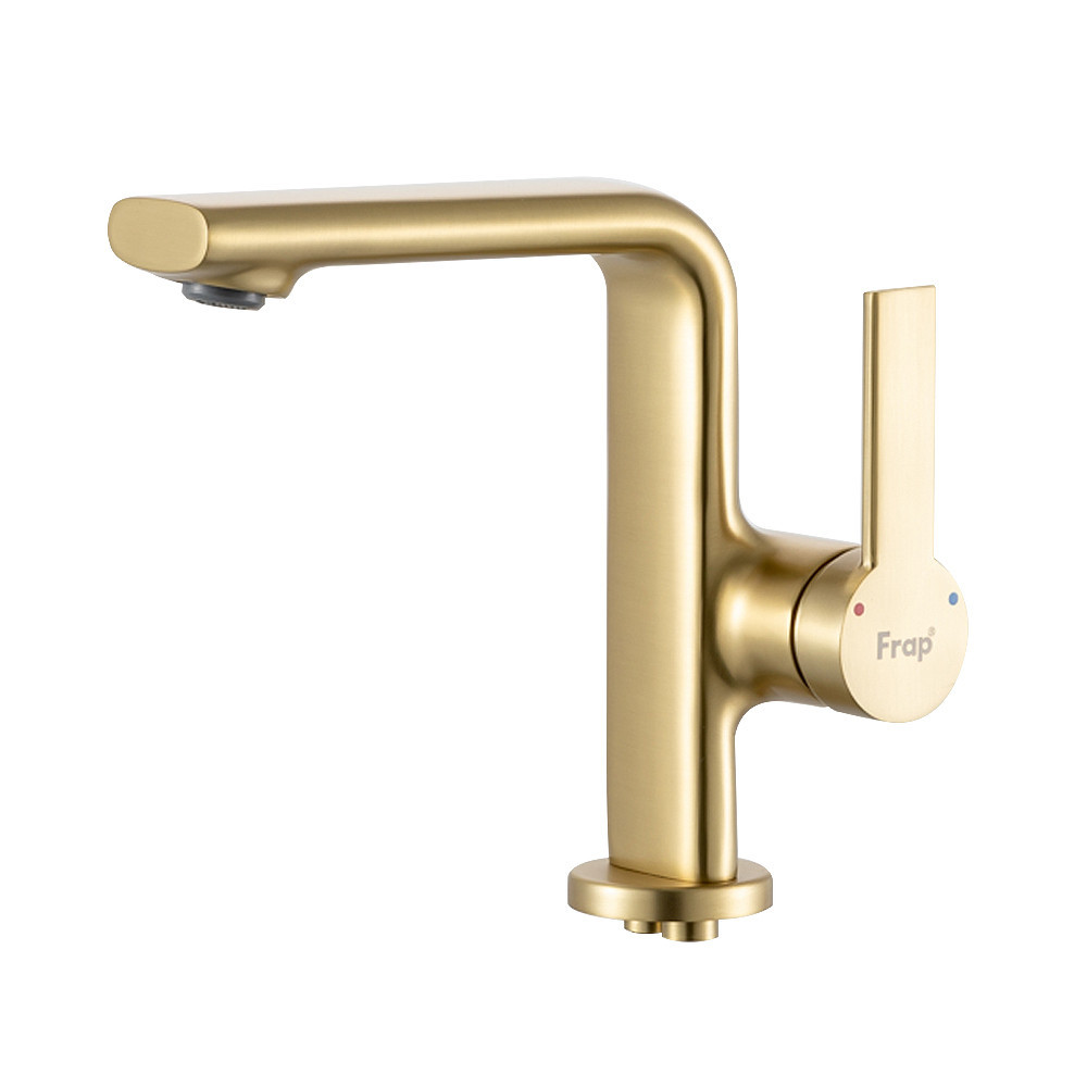Змішувач для умивальника FRAP F1088-3 золотий сатин Київ - фото 1