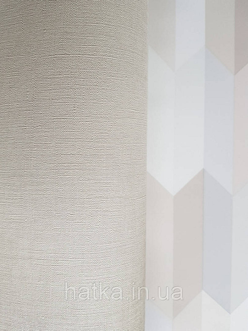 Шпалери вінілові Lutece Bensimon однотонні молочно бежеві структурні під тканина Київ - фото 1