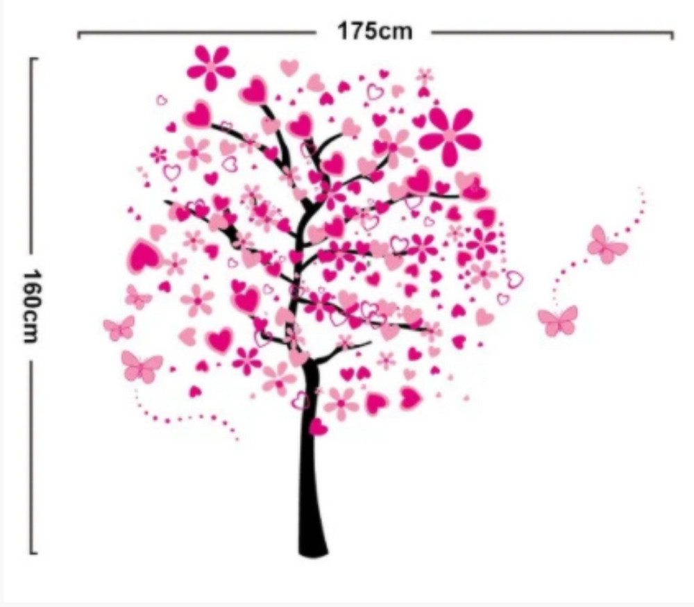Интерьерная наклейка Дерево и сердечки Киев - изображение 5