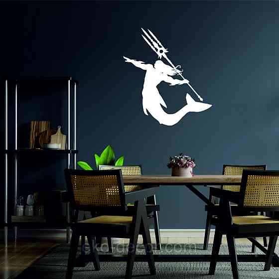 Декоративное настенное 3D Панно «Морской царь» Декор на стену с объемом 70*63 см, Белый Киев