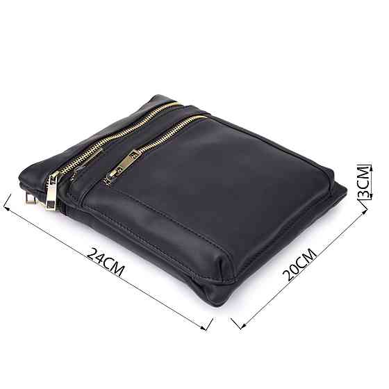 Повсякденна чоловіча сумка з натуральної шкіри Vintage 23037 Чорний Київ