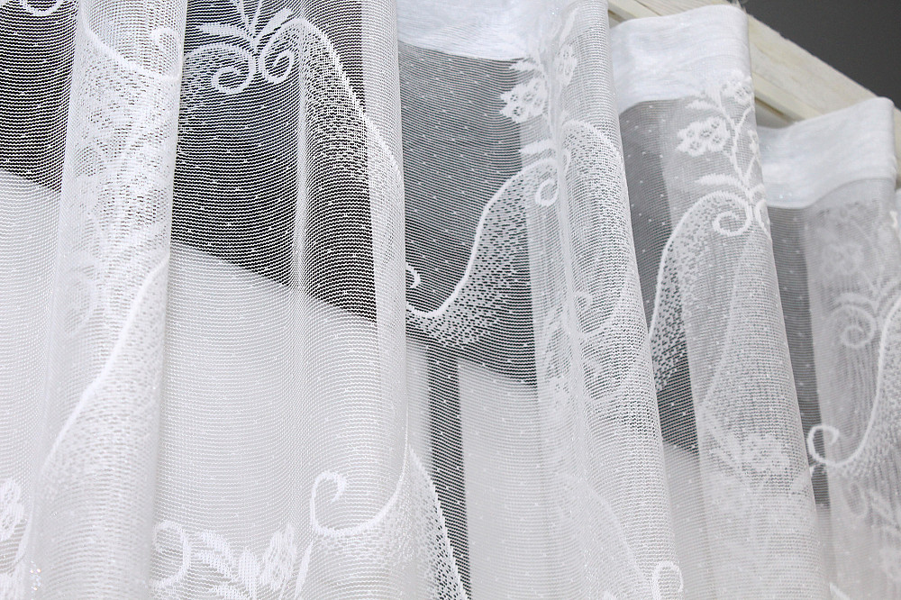 Тюль жаккард VR-Textil № 1321т Арка на кухню цвет белый 300х150 см (53-0046) Киев - изображение 6