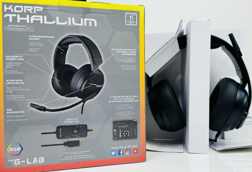 Ігрові навушники гарнітура the G-LAB Korp Thallium(playStation/pc) Київ - фото 3