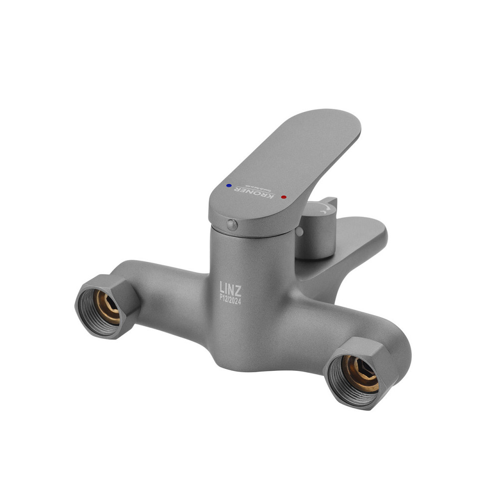 Смеситель для ванны с душевым гарнитуром Kroner KRM Linz - GRN060 серый Киев - изображение 3