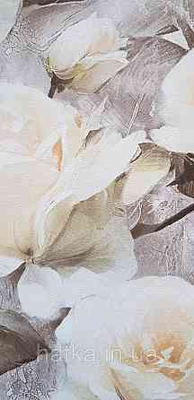 Обои виниловые на флизелине Sintra Adria метровые цветы розы крупные желтые зеленые коричневые Киев