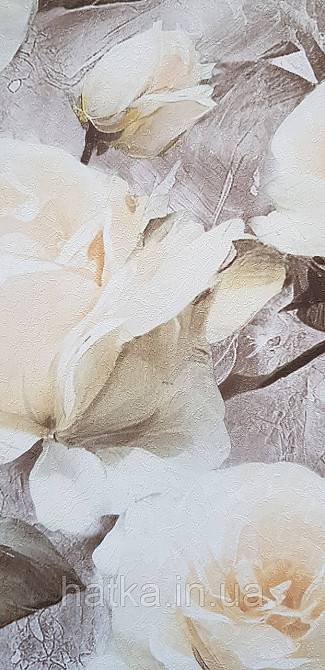 Обои виниловые на флизелине Sintra Adria метровые цветы розы крупные желтые зеленые коричневые Киев - изображение 2