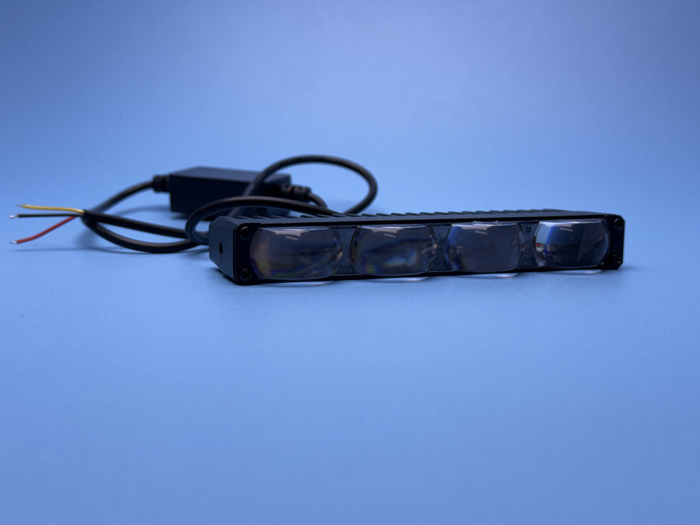 Фара рабочего света LED однорядная 130 мм SPOT — 8 диодов с линзой (Белый + Желтый свет), четкая СТГ Харьков - изображение 1