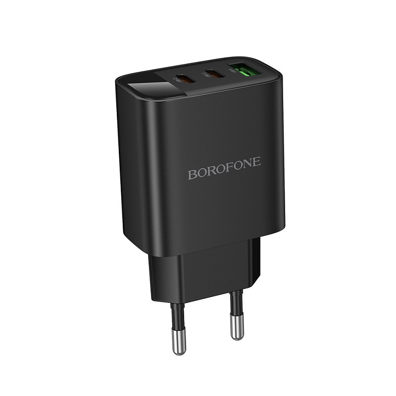 Мережевий зарядний пристрій BOROFONE BA98A Ilustre PD30W (2C1A) charger with digital display (EU) Black Одеса - фото 5