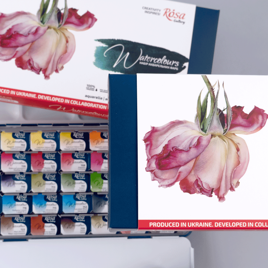 Набор акварельных красок BOTANICAL металлический пенал Индиго 35кол х 2,5мл кювета ROSA Gallery Киев - изображение 7