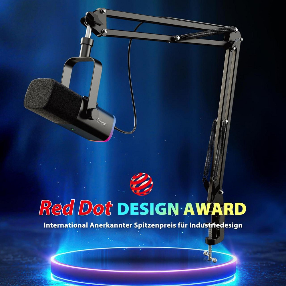 Микрофон динамический стриминговый потоковый с кронштейном RGB-подсветкой для студии подкастов гейминга ПК Киев - изображение 4