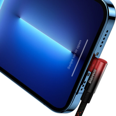 Дата кабель USB-C to Lightning 1.0m 20W 90° corner black/red Baseus (CAVP000220) Винница - изображение 6