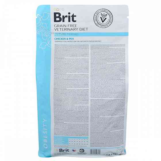 Сухий корм Brit GF VetDiet Cat Obesity для котів, при зайвій вазі та ожирінні, з куркою та горохом, 2 кг Вінниця
