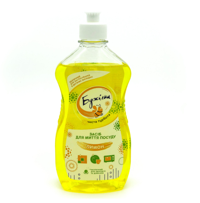 Засіб для миття посуду 500гр концентрат Лимон жовтий Бджілка Житомир - фото 1