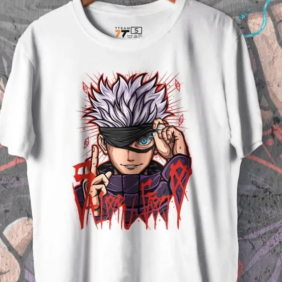 Футболка для подростка мальчика с принтом Магическая Битва Сатору Годжо 3 WE Размер 160 Anime10537 Днепр