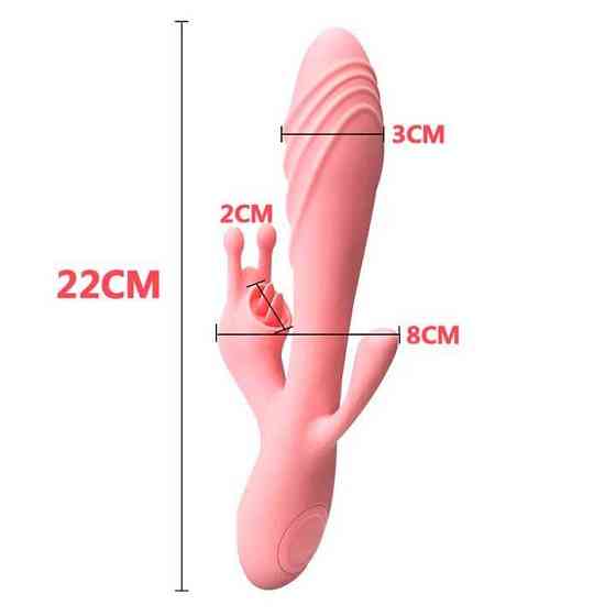 Вібратор Rebbit 3в1 з підігрівом 12 режимів вібрації рожевий Вінниця