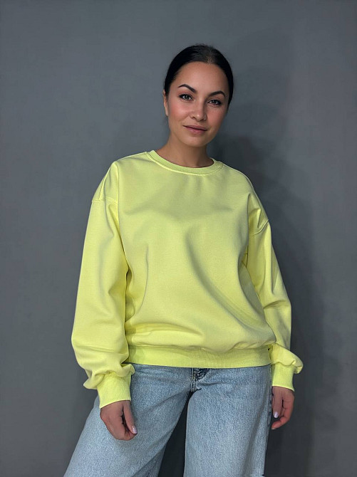 Свитшот женский A-N 30070-1 базовый оверсайз однотонный, желтый, one size Киев - изображение 13