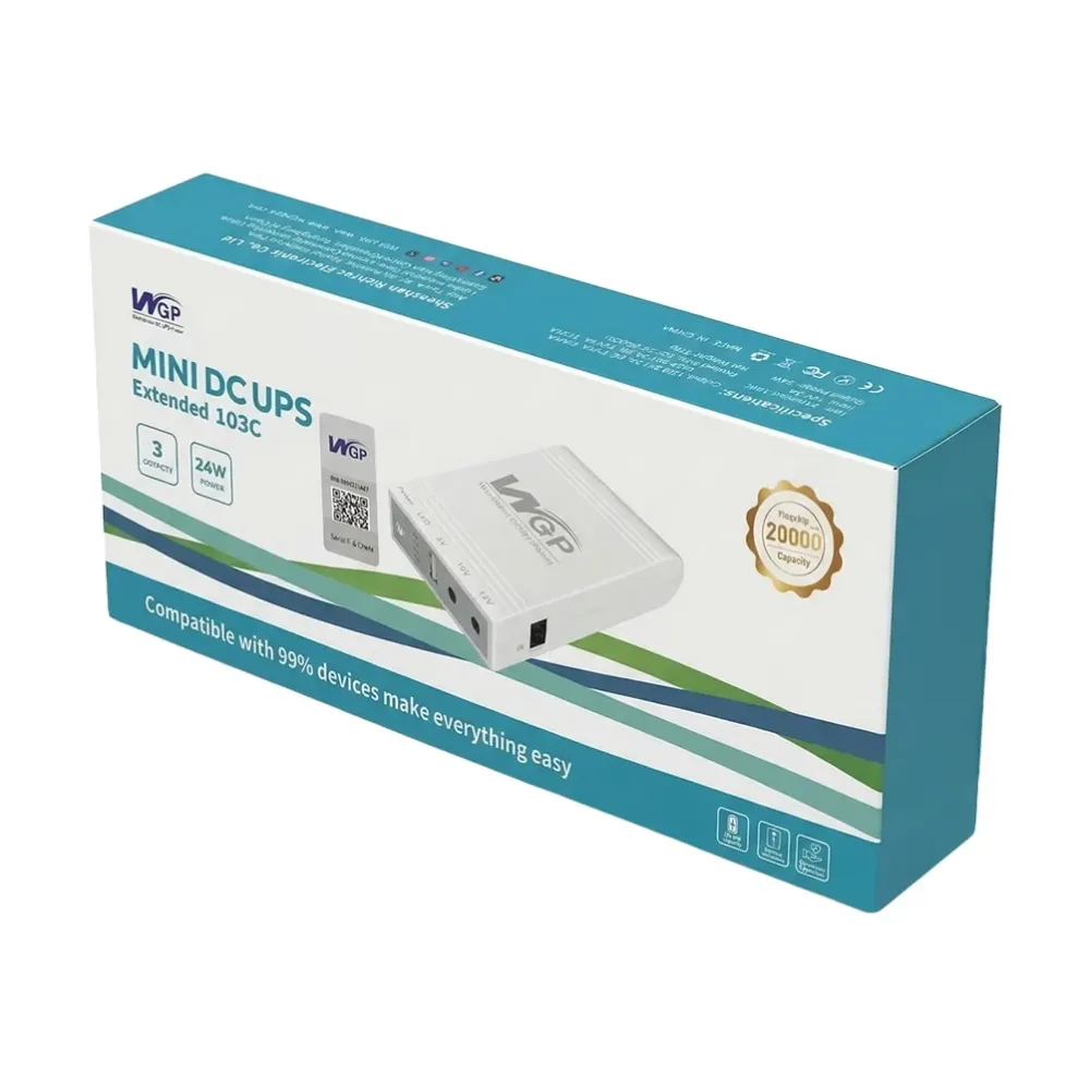 Джерело безперебійного живлення Mini UPS WGP UPS103C 20000mAh 5V/12V/12V, Li-ion 4*5Ah, для роутера та оптичного терміналу Київ - фото 18