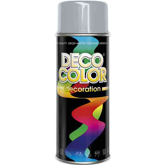 Краска аэрозольная алкидная DecoColor серый (RAL7001) 400мл Киев