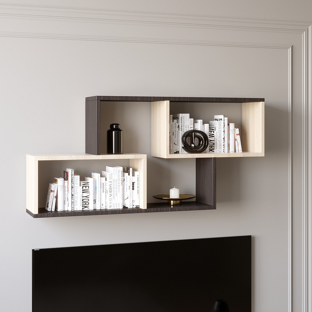 Полиця навісна Еверест ПН-4 венге + дуб молочний (DTM-2352) Дніпро - фото 2