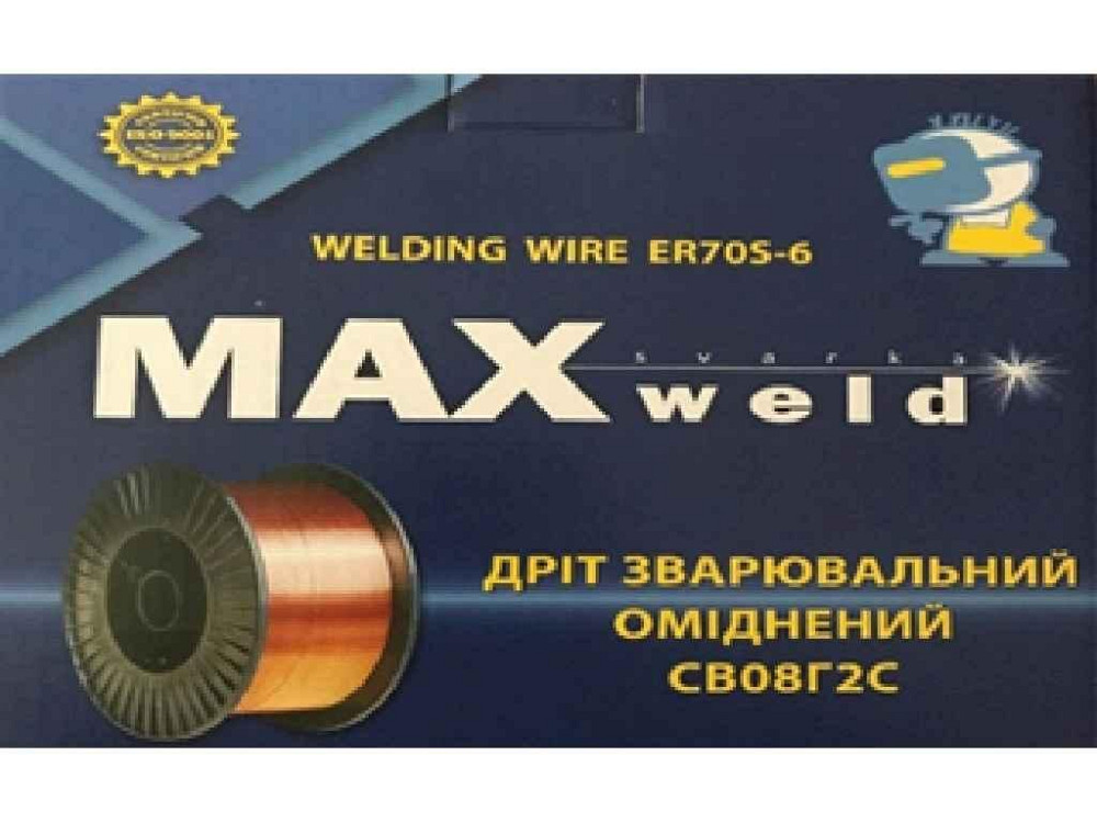 Дріт з легованої сталі ER70S-6 d=0,8мм 4кг котушка D200-4 ТМ MAXWELD   Solmir Київ - фото 1