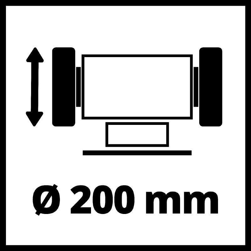 Точило Einhell TC-BG 200 L (4412633) з LED підсвічуванням: 400/185Вт, 2980 об./хв. Київ - фото 3