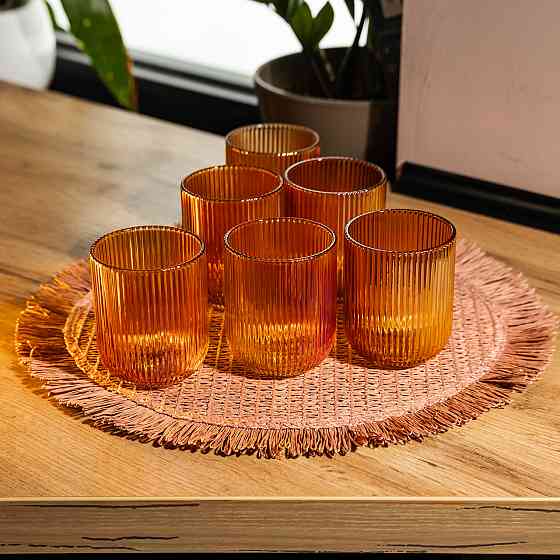 Набір скляних стаканів 6 штук 250 мл універсальних Коричневий Yiwu HP-19-196 Київ