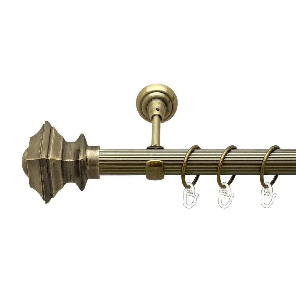 Карниз Orvit Борджеза металевий однорядний відкритий рифлена труба кільце металеве Антик 25 мм 160 см Львов - изображение 1