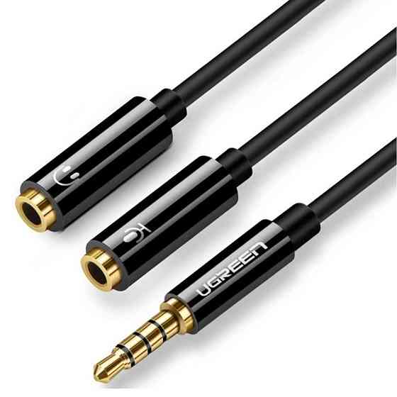 Аудиокабель UGREEN AV141 3.5mm Male to 2 Female Audio Cable ABS Case Black Одесса