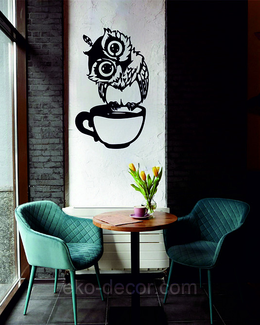 Настінний декор Панно «Сова кухня» Декор на стіну 70*42 см, Чорний Київ - фото 9