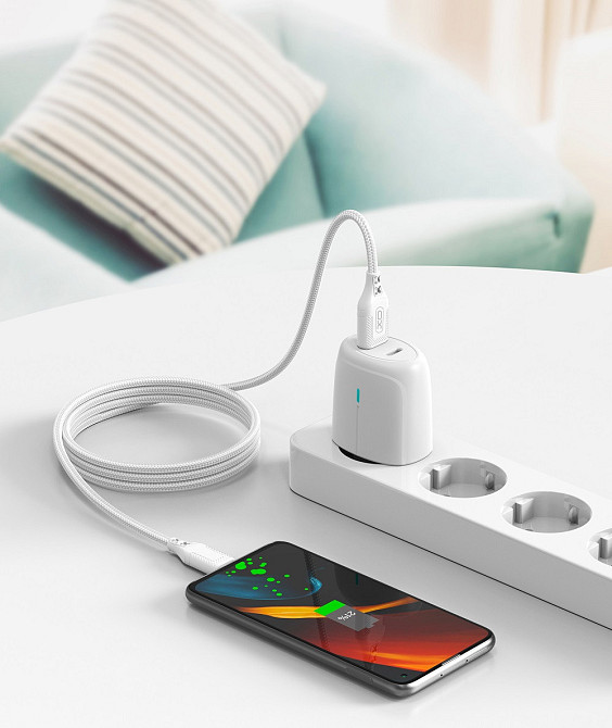 Кабель XO NB235 Zebra Series Braided USB-A to Micro - 1m White (6976054) Киев - изображение 2