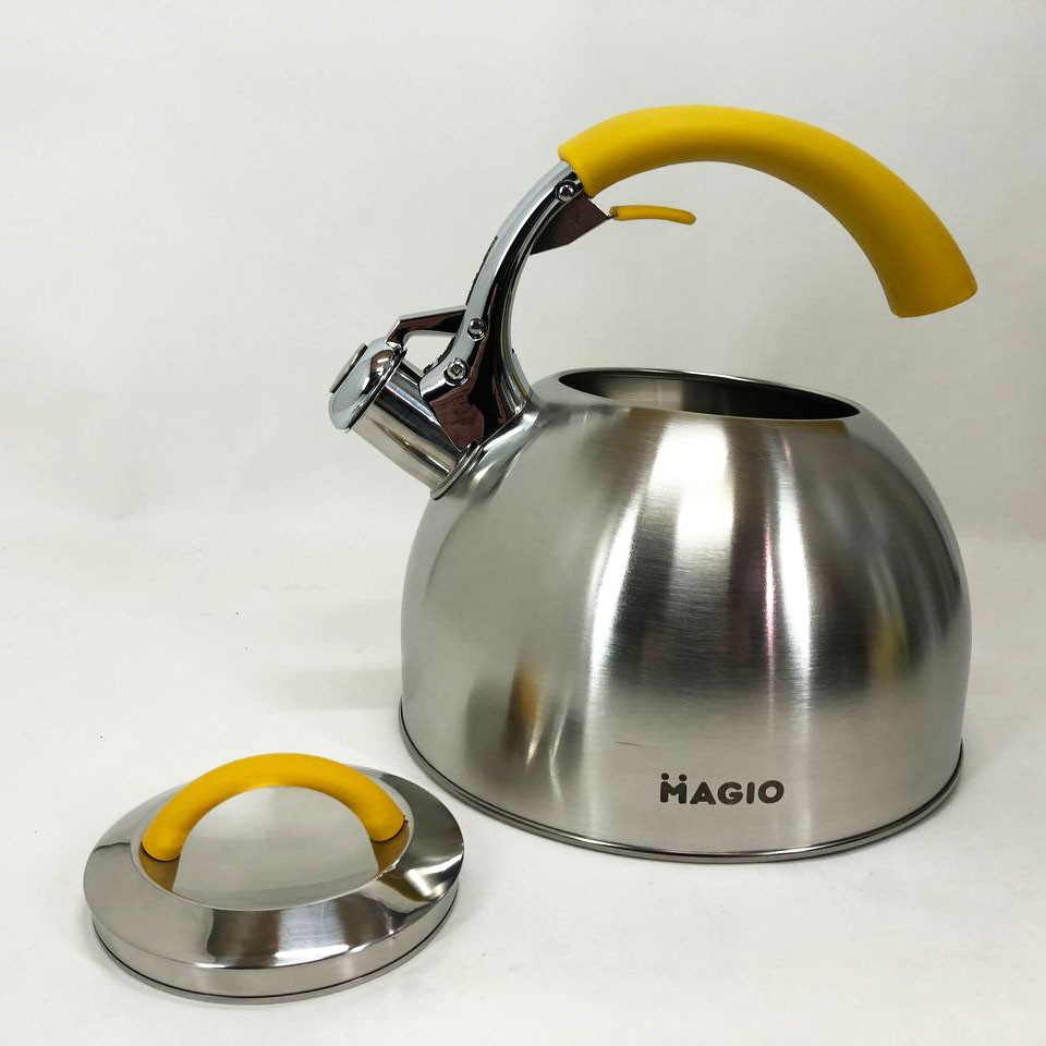 Чайник с утолщенным дном и прорезиненной ручкой Magio, Хороший чайник со свистком EU-46 Львов - изображение 1