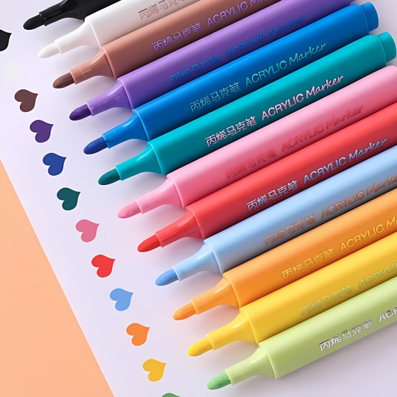 Набір маркерів 48 шт акрилові для малювання і творчості, Маркери для паперу, тканини, кераміки в пластиковому кейсі Кам'янець-Подільський