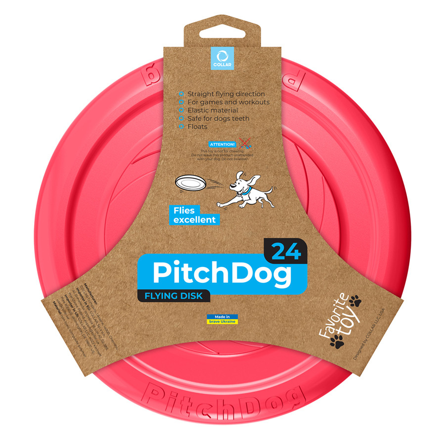 Ігрова тарілка для апортировки PitchDog, діаметр 24 см рожевий Коломыя - изображение 1