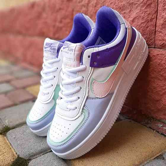 Кроссовки Nike Force Белые Женские Кожаные Форсы Разноцветные Найк Shadow (размеры: 36,37,38,39,40,41) - 22 Днепр