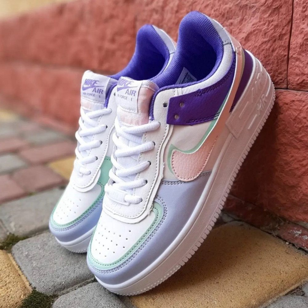 Кросівки Nike Force Білі Жіночі Шкіряні Форси Різнобарвні Найк Shadow (розміри: 36,37,38,39,40,41) - 22 Дніпро - фото 2