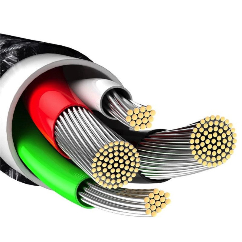 Кабель Baseus Tungsten Gold Fast Charging Data Cable USB to iP 2.4A 2m Black CALWJ-A01 Одеса - фото 8